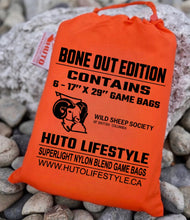 Load image into Gallery viewer, WSSBC Limited Edition Bone Out Edition Game Bags - Set of 6 bags + Finisher WSSBC Logo Skinner - PRE-SALE**
