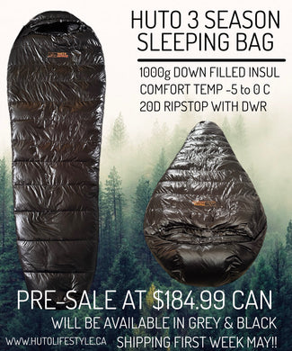 ***** PRE SALE ****** Huto Three Season Down Sleeping Bag - SHIPPING MAY 2025