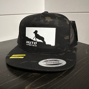Ram Black + White Snap Back Hat