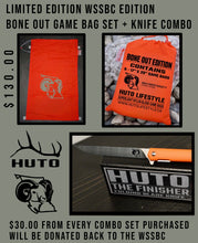 Load image into Gallery viewer, WSSBC Limited Edition Bone Out Edition Game Bags - Set of 6 bags + Finisher WSSBC Logo Skinner - PRE-SALE**