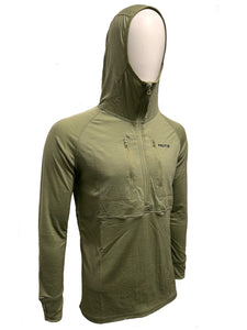 Merino Wool 150GSM Base Layer Hoodie - Olive Color