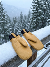 Load image into Gallery viewer, Sherpa lined Leather Mitten Glove