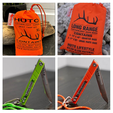HUTO Long Range Kill Kit - Long Range Game Bags, Meat Tarp & Limitless Knife