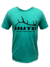 Load image into Gallery viewer, Seafoam Heather “Go Farther” Elk Antler T-Shirt