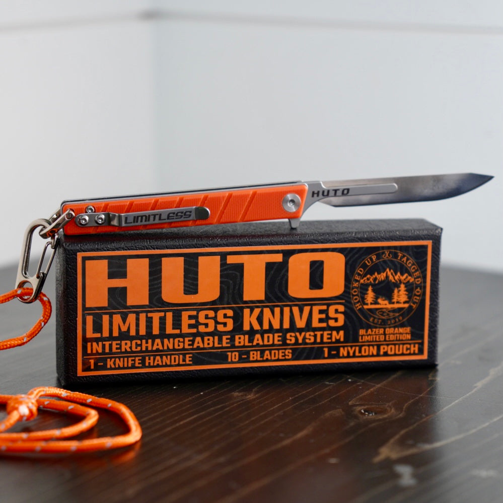 HUTO Limitless Blazer Orange Limited Edition Folding Replaceable Blade Knives