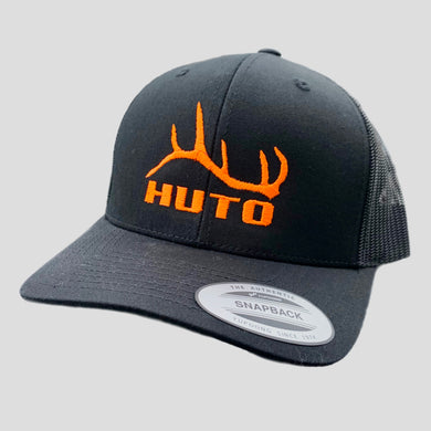 Black & Orange Curved Brim “Go Farther” Trucker Hat