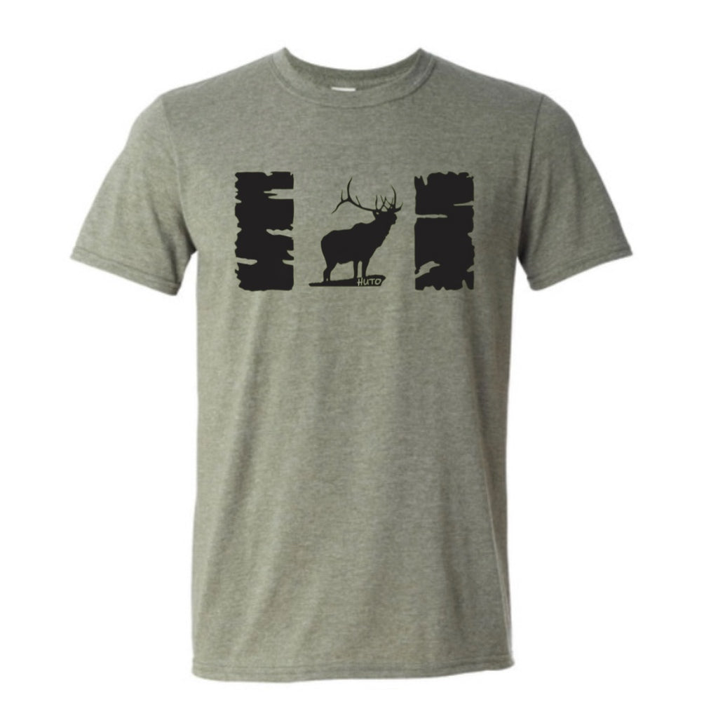 Heather Military Green Canadian Elk Flag T-Shirt